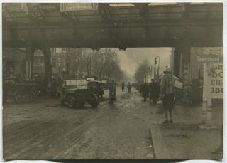 Wwii Large Size Photo: Russian Troops & Army Vehicles In Berlin Center,  May 1945