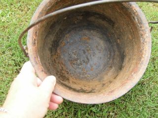 Large Vintage Cast Iron 3 Footed Cauldron Kettle Pot 7 PE 3