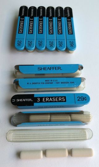 Vintage Sheaffer Fineline Mechanical Pencil Erasers Nos 3 Per Sleeve Usa