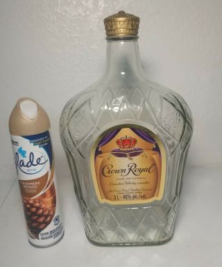 Crown Royal Deluxe Canadian Whisky Large Empty Bottle 3l Whiskey