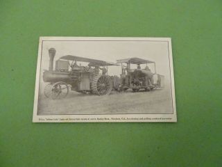 1911 Aultman Taylor Steam Tractor And Thresher Advertising Postcard View 1