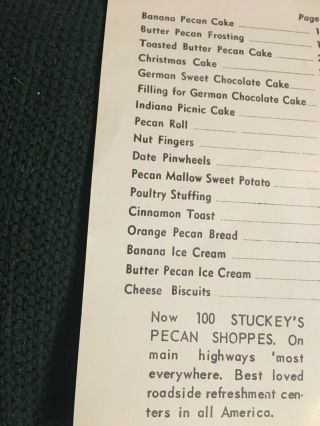 STUCKEY’S Fine Old Southern Pecan Recipes Vintage Pamphlet Candies Cakes Bread 2