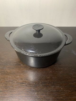 Le Creuset 22 Black Dutch Oven Enamel Cast Iron France Pot