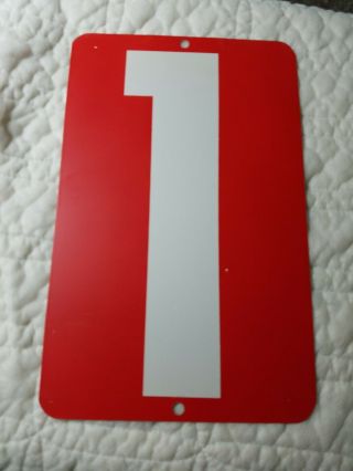 Vintage Gas Station Price Sign Number: 1 & 2 Two Sided Red - White