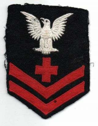 World War Ii Us Navy Petty Officer 2nd Class Corpsman Rank Rate Patch Dated 1943