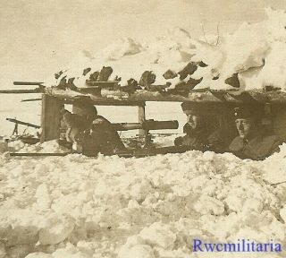 Frontline Dug In Wehrmacht Winter Mg - 34 Machine Gun Position; Russia