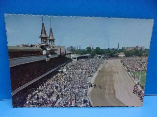Vintage Postcard The Kentucky Derby Churchill Downs Race Track Horses Old View