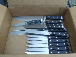 Martha Stewart Everyday Stainless Steel Black Handled Set Of 13 Knifes