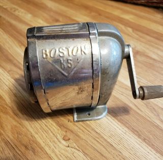 Boston Ks 8 - Hole Revolving Pencil Sharpener Vintage Desk Top Or Wall Mount Usa