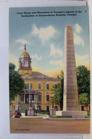 Georgia Ga Augusta Court House Monument Postcard Old Vintage Card View Standard