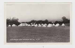 Old Real Photo Card Boys Brigade Camp Whitecliff Bay Isle Of Wight Tents