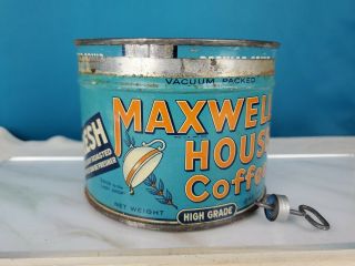 Vintage Maxwell House Coffee Can 1 Lb With Lid