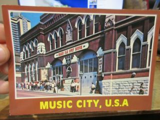 Vintage Old Postcard Tennessee Nashville Grand Ole Opry Music City Usa Ryman Wsm