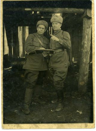 1942 April Ww2 Officers Rkka Red Army Russian Vintage Photo