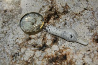 Vintage Duck Head Magnifying Glass - Brass
