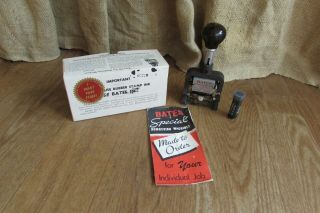 Vintage Bates Numbering Rubber Stamp Machine 1344