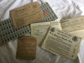 1942 - 1943 Usa Wwii War Ration Books Booklets 1 & 3 With Stamps