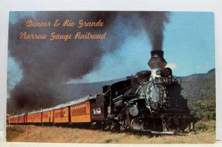 Colorado Co Denver Rio Grande Narrow Gauge Passenger Train Postcard Old Vintage