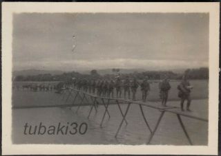 Do19 Ww2 Central China Expeditionary Japan Army Photo Crossing Simple Bridge