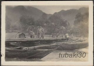 Do15 Ww2 Central China Expeditionary Japan Army Photo Bridge Made By Ships