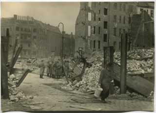 Wwii Large Size Photo: Ruined Berlin Street View After The Battle,  May 1945