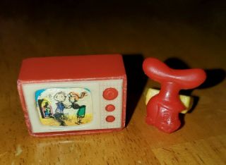 Vintage Flicker Red Tv Pencil Sharpener Dancing Couple With Bonus Jetsons Ring