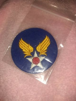 Vtg Us Air Force Patch Wwii Military Army White Star Red Circle Yellow Wings