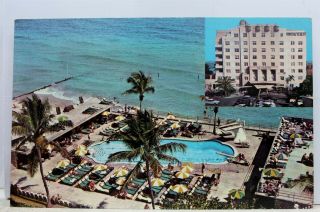 Florida Fl Miami Beach Atlantis Hotel Pool Cabana Club Postcard Old Vintage Card