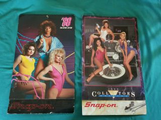2 - Snap - On Tools Wall Hanging Collectors Edition Calendars 1986 & 1988 Mancave