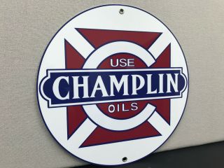 Champlin oil racing vintage gasoline advertising sign round 2