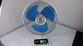 Vintage Panasonic Blue Blade 5 Way Oscillating Fan 12 " - Needs Work