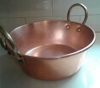 Hammered Copper Jam Jelly Confiture Pan With Bronze Handles Metalutil Portugal