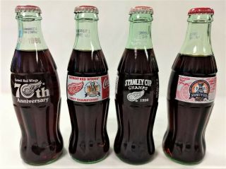 Coca Cola Detroit Red Wings Anniversary And Stanley Cup Champion Bottles - 4