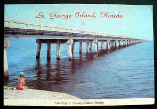 Ca.  1980 Bikini Girl Fishing,  Old St.  George Island Bryant Grady Bridge Florida