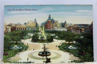 Argentina Buenos Aires Plaza 25 De Mayo Postcard Old Vintage Card View Standard