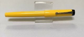 Vintage Parker Big Red Ballpoint Pen Yellow With Chrome Clip Made In Usa