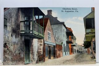 Florida Fl St Augustine Charlotte Street Postcard Old Vintage Card View Standard