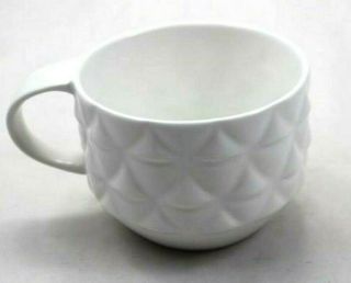 Starbucks White Coffee Cup Mug 2013 Bone China 3d Diamond Design 3 1/4 " Tall