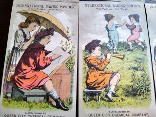 6 Antique Victorian Trade Cards Internat ' l Baking Powder Queen City Chemical Co 2