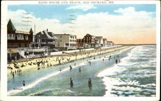 Public Bath House And Beach Old Orchard Maine Mailed 1925