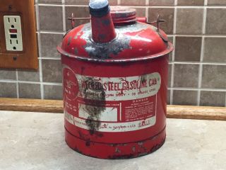 Vintage Eagle Welded Steel Supply 1 Gal Can No.  6 - R Usa Heavy 24 Gauge
