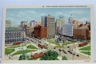 Ohio Oh Cleveland Public Square Southeast Postcard Old Vintage Card View Post Pc