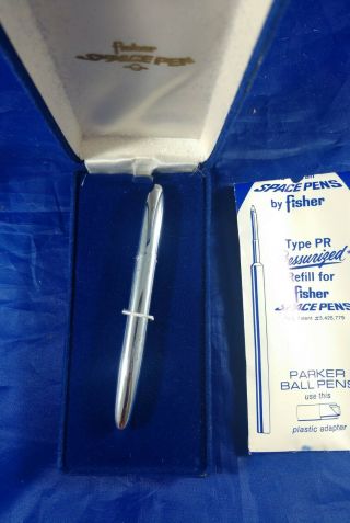 Vintage Fisher Space Pen Chrome Bullet Pen With Refill