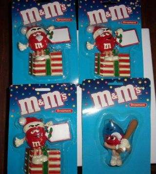 M&m - Set Of 4 Kurt S.  Adler Collectible Christmas Ornament -