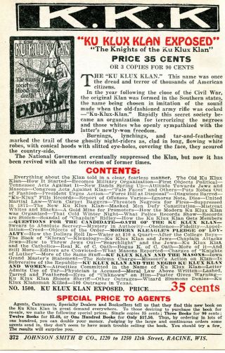 1926 Small Print Ad Of Knights Of The Kkk Ku Klux Klan Exposed Blood And Death