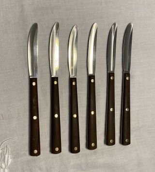 Vtg Set Of 6 Cutco No.  47 Steak Table Knives Rosewood Handles 2147079 Pristine