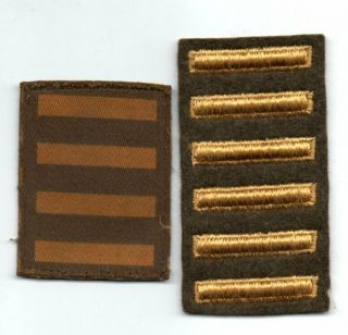 2 Different World War Ii Us Army Service Stripes Sleeve Patches