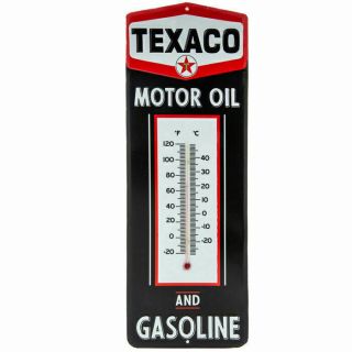 Large Texaco Motor Oil And Gasoline Advertising Thermometer - In Package