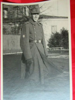 Wwii German Photo Combat Soldiers Pc Gebirgsjäger In Overcoat