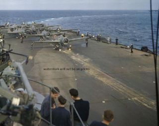 Fighter Planes Ready For Take Off On The Hms Formidable 8 " X 10 " Wwii Photo 354